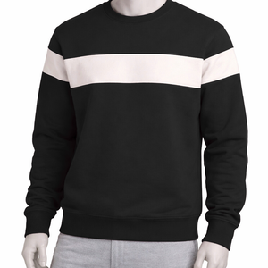 Custom <b>Design</b> Two-Tone Color Block Sweatshirt For Men 100% Cotton Fleece Pullover Round Neck With Ribbed Cuffs - Product Image 1