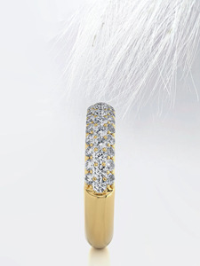 แหวนทองคำขาวประดับเพชรแล็บโกรว์แบบวงกว้าง - Product Image 5