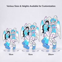 Figurine en acrylique personnalisée de fille ange anime, personnage de dessin animé ailé transparent, pour cadeau et décoration, usine OEM ODM