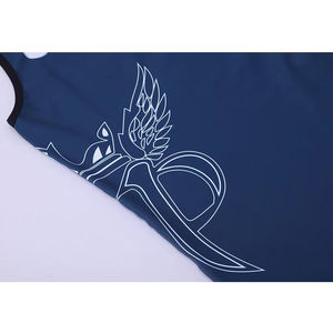 Men's Blue Wrestling Singlet Deep V Neck X-strap Sleeveless Heat-Transfer Printed Spandex Fitted Moisture Wicking Adult All - Product Image 6