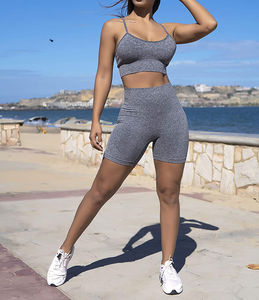 Conjunto Deportivo para Mujer, 2 Piezas, Top Deportivo y Pantalones Cortos de Cintura Alta, Ropa de Gimnasio para Mujer, Conjunto de Yoga - Product Image 2