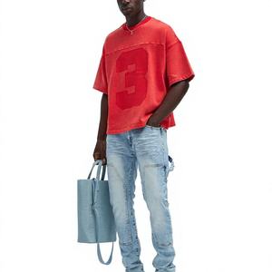 <b>High</b> Quality 100% Cotton Box Fit T Shirt 300gsm 260gsm <b>Men's</b> Casual Oversized Boxy Tee 100% Cotton <b>Tshirt</b> Blank Custom <b>Tshirt</b> - Product Image 5