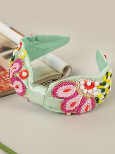 Diademas Elásticas con Cuentas de Vidrio Bordadas para Mujeres y Niñas, Accesorio Multiusos de Moda - Product Image 5