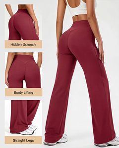 Pantalons de yoga à jambe droite pour femmes, lot de 3, leggings de sport taille haute extensibles, fournisseur en gros - Product Image 4