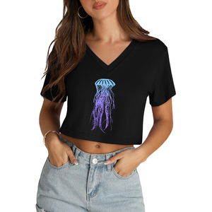 T-shirt court pour femme, personnalisable avec logo et design, impression sérigraphique haute qualité, manches courtes, coton, vêtements de marque. - Product Image 6