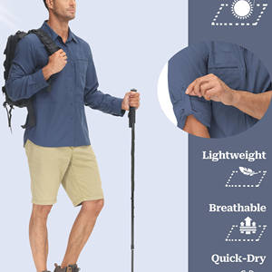 เสื้อเดินป่าสำหรับผู้ชาย แห้งเร็ว ขนาดสั่งทำได้ เสื้อผู้ชายสีพื้น โพลีเอสเตอร์ 100% พิมพ์ลายดิจิตอล สำหรับเสื้อเดินป่าผู้ชาย - Product Image 4