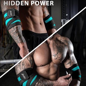 Bandes de soutien coudes rayées personnalisées pour la musculation, faible MOQ, protecteurs articulaires élastiques robustes – Fournisseur - Product Image 4