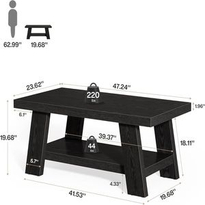 Tavolino da Caffè con Spazio Contenitore, Tavolino da Divano, Tavolino Centrale, Tavolino da Tè - Product Image 6