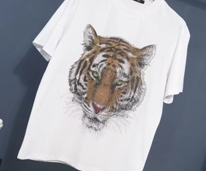 Custom <b>Men's</b> Tiger Print Cotton T-Shirt Soft Breathable Casual Style <b>Animal</b> Pattern Front Logo Tee Manufacturer Bulk Supply - Product Image 6