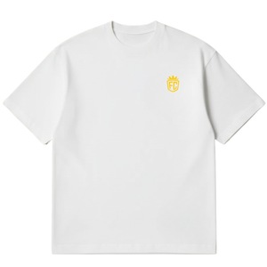 เสื้อยืดโอเวอร์ไซส์สีขาว แขนสั้น คอกลม ผ้าฝ้าย สไตล์ลำลอง สตรีทแวร์ พิมพ์ลายโลโก้ที่อก เสื้อยืดฤดูร้อนสำหรับผู้ชาย - Product Image 2