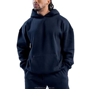 Conjuntos a juego de sudadera con capucha extragrande de algodón francés liso y pantalones cortos deportivos, de fabricante de moda innovador, personalizados y de talla grande. - Product Image 6