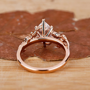 Bague de fiançailles en or rose 14K 18K avec moissanite cultivée en laboratoire certifiée IGI CVD HPHT VVS, forme marquise, cadeau de mariage, bijoux pour femmes, RB Gems - Product Image 2