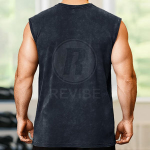 Camiseta sin Mangas de Lona Casual para Hombre, con Logotipo Personalizado, Cuello Redondo y Estampado, Superventas - Product Image 4