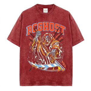 Camiseta Gráfica de Algodón Vintage de Alta Calidad, Estilo Oversize, Hombros Caídos, Casual, Streetwear para Hombre - Product Image 4