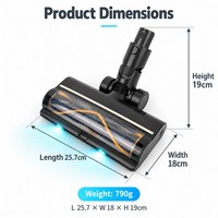 Tête de brosse de rechange à lumière bleue pour aspirateur Dreame V12/V16/V16 Beta/T20/T30/R10/R20 Pro