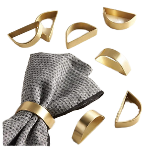 Lot de 4,5 cm d'anneaux de serviette en aluminium doré mat, style semi-cercle, pour mariage, décoration de table, style moderne et luxueux, en vrac - Product Image 5