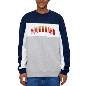 Your Brand Men's Solid Crew Neck <b>Fleece</b> <b>Sweatshirt</b> Regular Fit Cotton Pullover Winter Casual Style Anti-shrink Custom Design OEM - Product Image 1