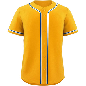 Maillot de baseball unisexe à effet froissé, texture plissée, personnalisable, maille respirante, boutons sur le devant, manches courtes - Product Image 1