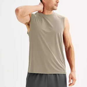 Camiseta sin mangas ligera para hombre, de color liso, personalizable, de secado rápido, 100% algodón, transpirable, muy vendida. - Product Image 3