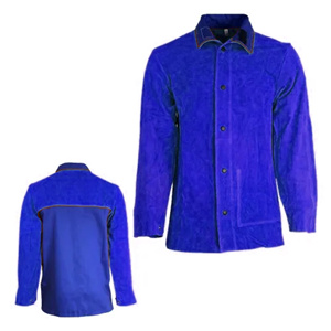 Vestes de soudeur en cuir respirant et résistant, en cuir de vachette pleine fleur, ignifuges et résistantes à la chaleur, combinaisons de travail. - Product Image 6