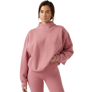 Pull à col roulé oversize pour femme, manches longues, tricoté, couleur unie, pour l'automne, respirant, en coton et bambou, col montant - Product Image 3