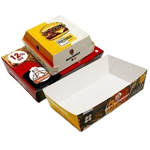 บรรจุภัณฑ์ Takeaway ที่สร้างสรรค์กระดาษคราฟท์กระดาษแข็งแบบใช้แล้วทิ้งที่ย่อยสลายได้ทางชีวภาพกล่องอาหารเบอร์เกอร์แบบกําหนดเอง - Product Image 1