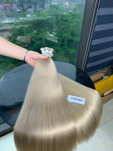 ผมปลอมสำหรับต่อผมมนุษย์บริสุทธิ์20นิ้วฟอกสองชั้นแบบตรง100กรัม - Product Image 3