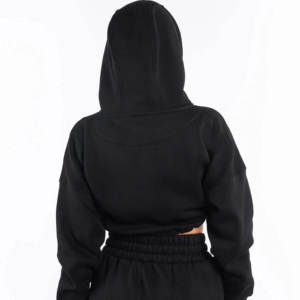 Sweat à capuche court personnalisé pour femme, 100 % coton, séchage rapide, respirant, décontracté, coupe oversize, avec design personnalisé - Product Image 6