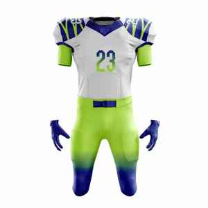 Ensemble de performance athlétique haut de gamme avec matériau respirant et impression par sublimation résistante à la décoloration, uniforme de football américain - Product Image 6