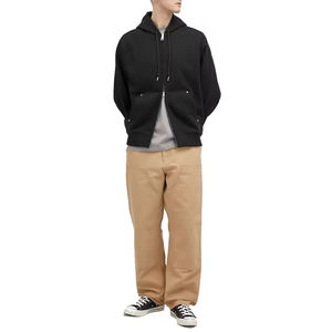 Sweat à capuche personnalisé en coton épais coupe classique avec double fermeture éclair pour homme – Modèle vierge - Product Image 3