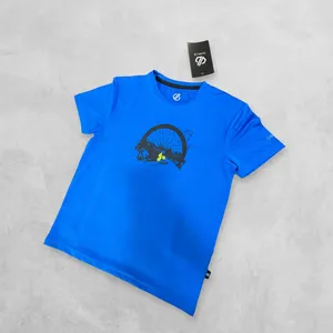 Camiseta deportiva azul real para niños al por mayor con estampado gráfico de rueda de bicicleta, manga corta, pedido a granel, bajo precio, secado rápido - Product Image 2