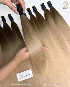 วิกผมแท้เวียดนามแบบลูกไม้ด้านหน้า ผสมสีบลอนด์ออมเบร ลอนเด้งตรงธรรมชาติ  ถักทอสองชั้นด้วยเครื่องจักร สำหรับผู้หญิง - Product Image 1