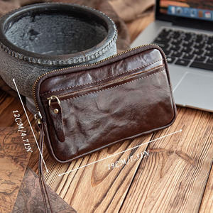 Portefeuille-clutch de luxe en cuir véritable avec plusieurs compartiments zippés pour cartes, sangle amovible, idéal pour les voyages et les affaires, à vendre. - Product Image 6