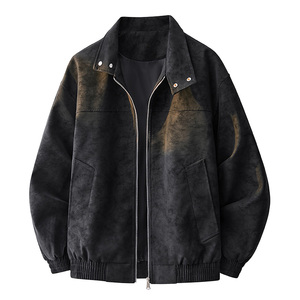 Leather Jackets Zip up Simple Outdoor Casual Wear Winter Windbreaker Leather Fashion Jackets - Product Image 4