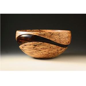 Bol décoratif en résine époxy sans BPA avec grain de bois authentique, artisanat artistique en résine, fait main et écologique - Product Image 1