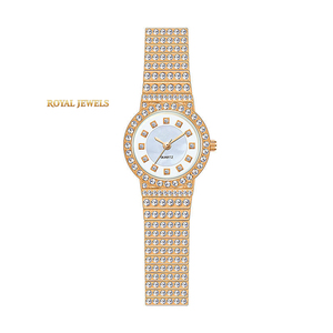 Reloj de cuarzo con esfera de diamantes para mujer, reloj de pulsera con pulsera de acero inoxidable, reloj analógico redondo para fiesta y uso diario - Product Image 4