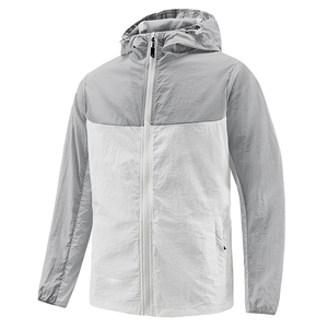 Custom Breathable Quick Dry Eco-Friendly Polyester/Nylon Windbreaker <b>Jacket</b> <b>Men</b> Lightweight Waterproof Hooded Outdoor <b>Running</b> - Product Image 1