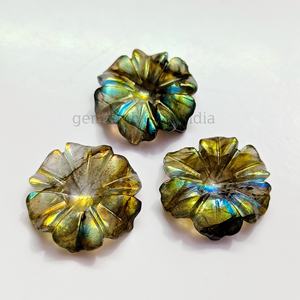 Pierre précieuse en labradorite de qualité supérieure, sculptée en forme de fleur, labradorite naturelle, pierre en vrac en forme de fleur pour la fabrication de pendentifs, 20 MM, vente en gros - Product Image 2