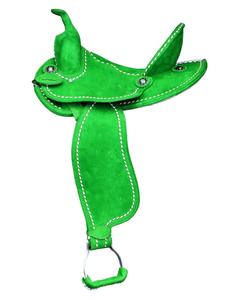 Venta caliente verde azulado con blanco Buckstitch caballo cuero Western Show barril carreras caballo sillín portátil equitación multicolor - Product Image 2