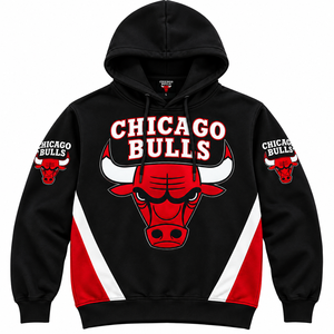 For <b>Chicago</b> for Solid Winter Casual Pullover <b>Hoodie</b> Men's Team Logo Fleece Sweatshirt Black Red Streetwear Jogger for Fans - Product Image 1