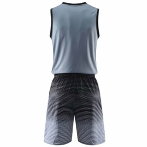 Tenue de basketball pour enfants et jeunes, vêtements de sport d'extérieur pour garçons, sans manches, gris et noir, personnalisable en polyester sublimé - Product Image 5
