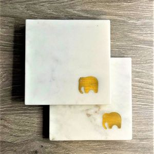 Eco-Friendly Natural Marble Home Coasters Durable Washable Stone Table Accessories <b>Mats</b> & Pads - Product Image 2