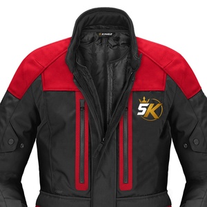 Chaqueta de Motociclismo para Hombre Negra y Roja, Ropa de Motociclista para Turismo y Aventura, Logotipo Personalizado, Prenda Textil, Producción OEM - Product Image 4