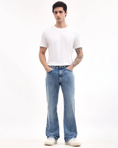 Best Men's Wide Leg Cotton Woven Raw Selvedge Denim Comfortable Stretch Eco-Friendly Midweight for Athletic <b>Thighs</b> Work Classic - Product Image 1