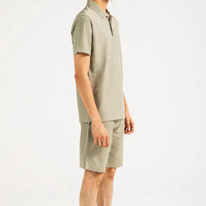 Men's Oversized Polo <b>Twin</b> <b>Set</b> Breathable Summer Knitted Short Sleeve Top & Shorts Casual Trending 2025 Men <b>Sets</b> - Product Image 2