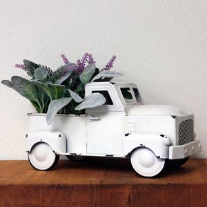 Decorative <b>Storage</b> Box 6.5"H White Metal Truck <b>Crate</b> 12"L X 6"W - Product Image 4