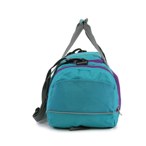 Sac de sport unisexe en polyester bleu sarcelle, forme ovale, fermeture éclair, plusieurs compartiments, sac de voyage, sac de rangement pour le sport - Product Image 2