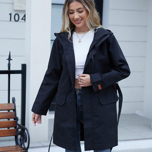 Impermeable Ligero de Moda con Logotipo Personalizado Rainfreem, Chaqueta Impermeable con Capucha para Mujer, de PU, para Exteriores - Product Image 3