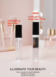 Bouteilles de gloss à lèvres en plastique avec fonction LED, bouchon à vis et miroir, 6,5 ml, couleur personnalisée, OEM - Product Image 4