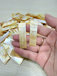 Mother Pearl Triangle Pieces Raw Polished Shell Material <b>Box</b> for Mosaic Inlay Furniture Decor Craft Supply Vietnam Gold White - Product Image 1
